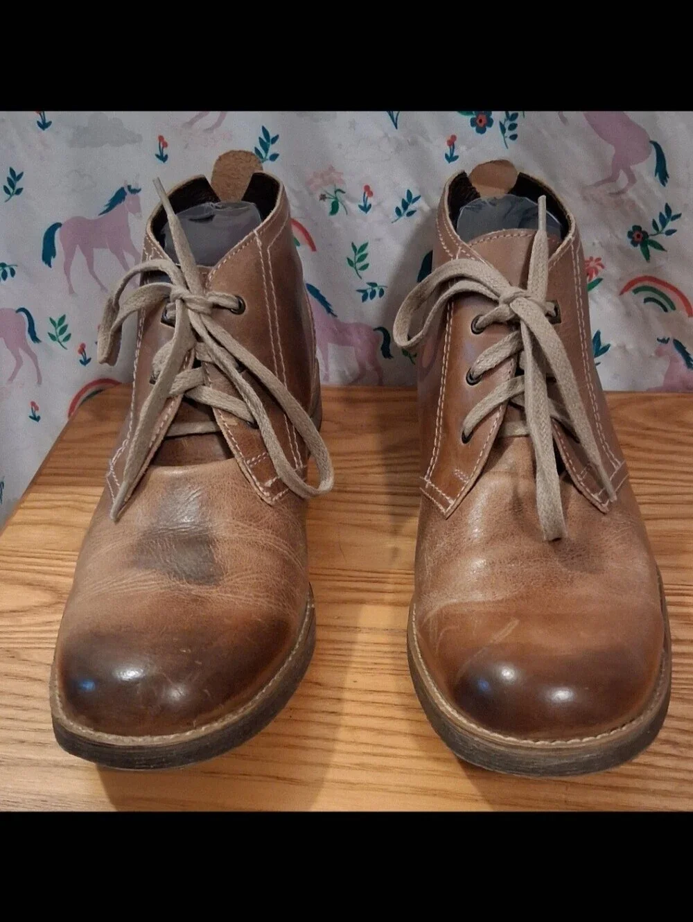 EUC Bed Stu Draco Tan Distressed Business Casual Everyday Chukka Boot Shoe SZ 9